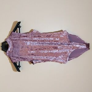 Guilty| NWOT Pink Velvet Sleeveless Mock Neck Bodysuit